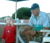 Blowing Bubbles at the Beach with Grandpa